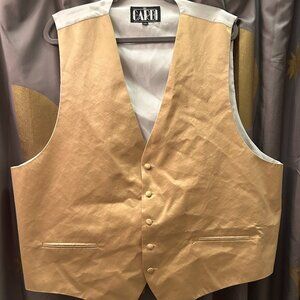 Cardi Collection Gold Metallic Tuxedo Vest Big & Tall 2X NWOT